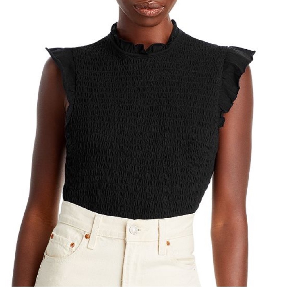 French Connection Black Ruffled Blouse | NWT | sz Large